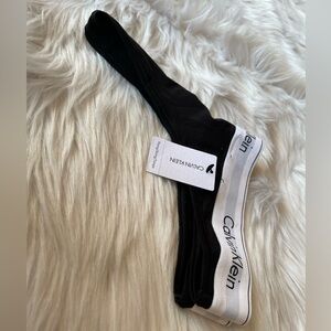 Calvin klein thong black white logo l